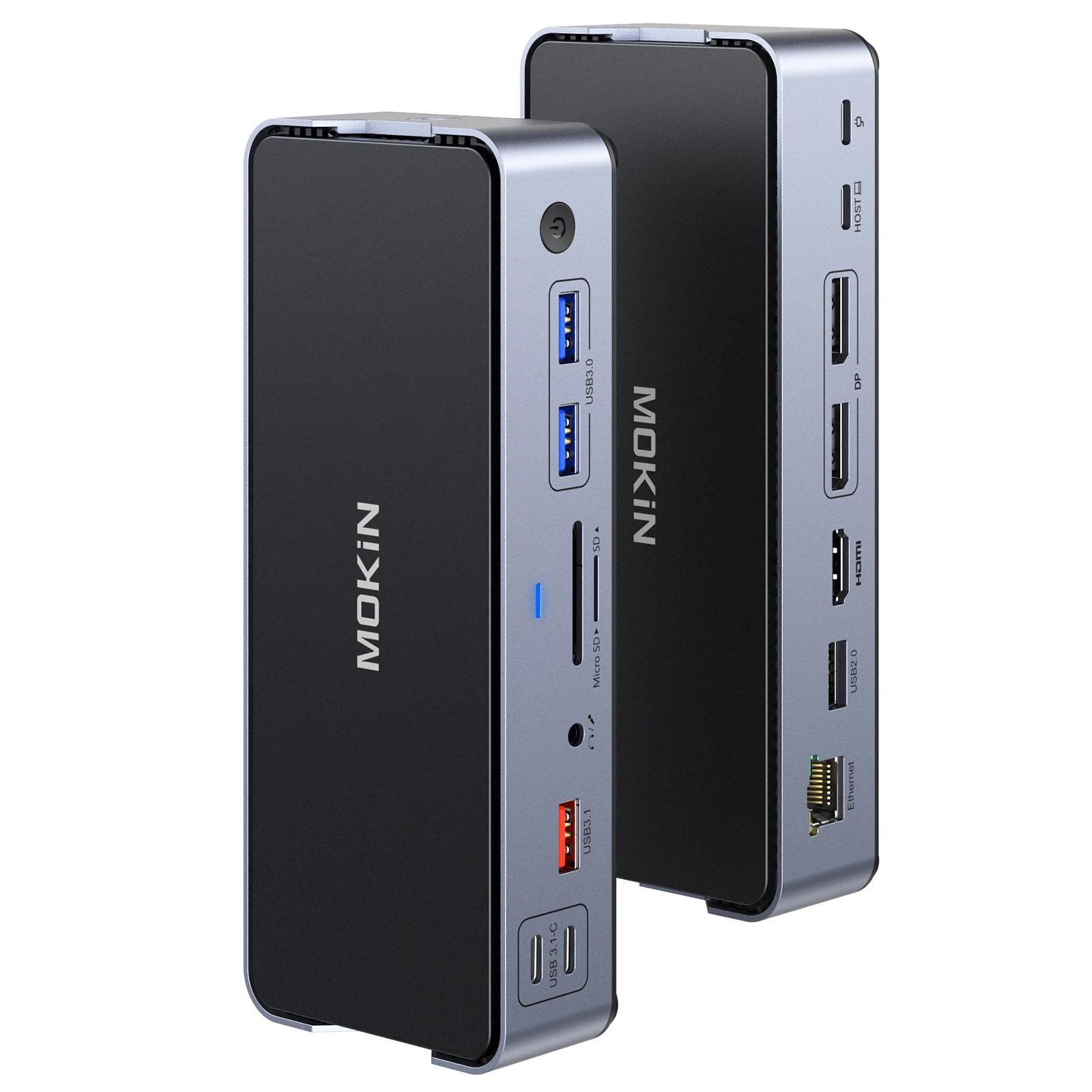 MOKiN ƺ    HP 8K ŷ ̼, USB C- HDMI , USB 3.1,DP, ̴, SD & TF, , 100W PD 